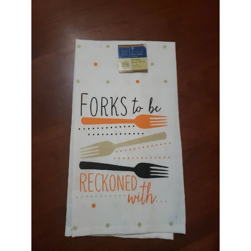 Set of 3 funny kitchen towels flour sack